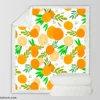 Citrus Fruits Hand Drawn Sherpa Fleece Blanket