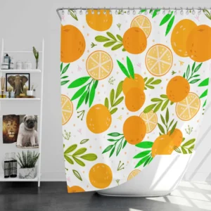 Citrus Fruits Hand Drawn Shower Curtain