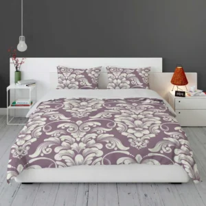 Classic Damask On French Lilac Wisteria Bedding Set 1