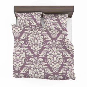 Classic Damask On French Lilac Wisteria Bedding Set 2