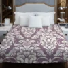 Classic Damask On French Lilac Wisteria Duvet Cover