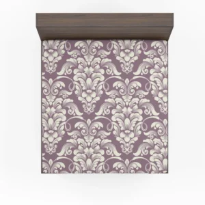 Classic Damask On French Lilac Wisteria Fitted Sheet