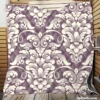 Classic Damask On French Lilac Wisteria Quilt Blanket