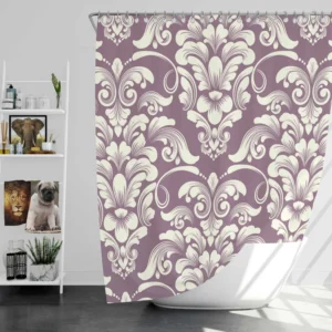 Classic Damask On French Lilac Wisteria Shower Curtain