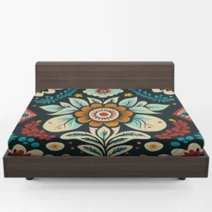 Classic Floral Damask Fitted Sheet 1