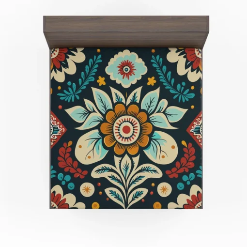 Classic Floral Damask Fitted Sheet