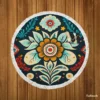 Classic Floral Damask Round Beach Towel