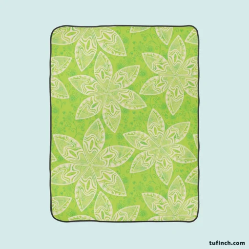 Classic Floral Pattern Design Fleece Blanket 1