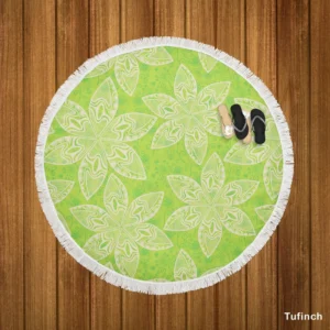 Classic Floral Pattern Design Round Beach Towel