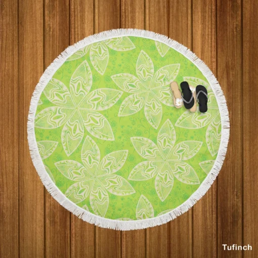 Classic Floral Pattern Design Round Beach Towel