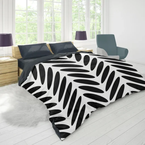 Classic Herringbone Black & White Duvet Cover 1