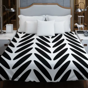 Classic Herringbone Black & White Duvet Cover