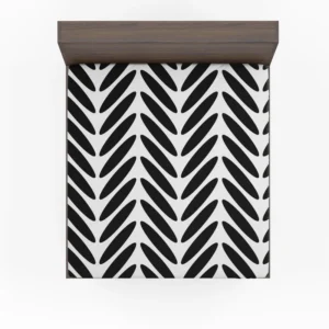 Classic Herringbone Black & White Fitted Sheet