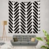 Classic Herringbone Black & White Wall Tapestry