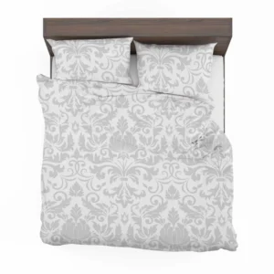 Classic Silver Ash Damask Pattern Bedding Set 1