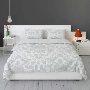 Classic Silver Ash Damask Pattern Bedding Set 2