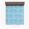 Classic Vintage Damask In Butterfly Blue Fitted Sheet