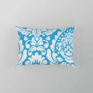 Classic Vintage Damask In Butterfly Blue Pillow Case