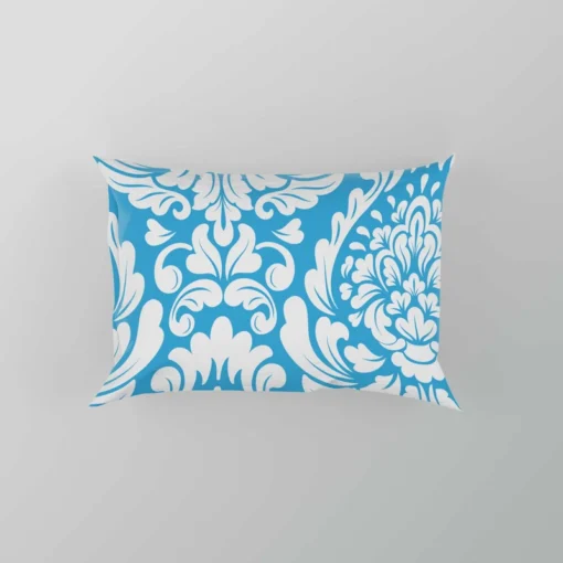 Classic Vintage Damask In Butterfly Blue Pillow Case