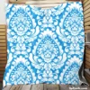 Classic Vintage Damask In Butterfly Blue Quilt Blanket