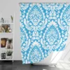 Classic Vintage Damask In Butterfly Blue Shower Curtain