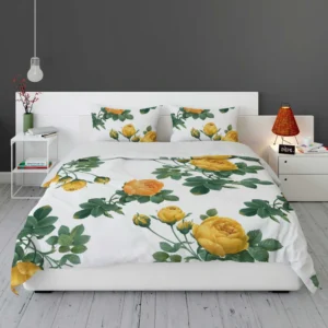 Classic Yellow Roses & Rose Buds Bedding Set 1