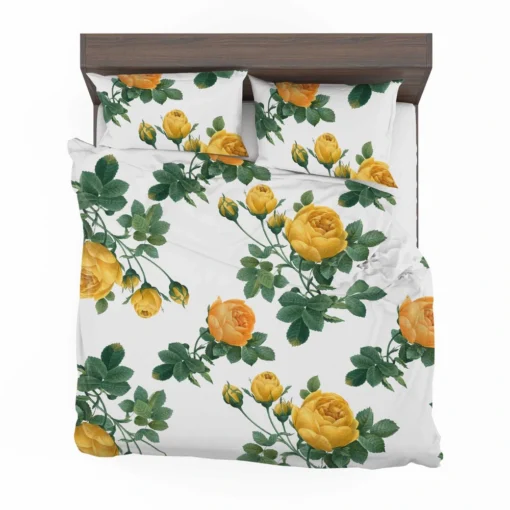 Classic Yellow Roses & Rose Buds Bedding Set 2