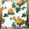 Classic Yellow Roses & Rose Buds Quilt Blanket