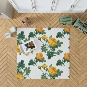 Classic Yellow Roses & Rose Buds Rug