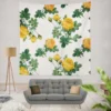 Classic Yellow Roses & Rose Buds Wall Tapestry