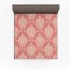 Classical Damask Pattern Element on Australian Coral Fitted Sheet