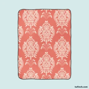 Classical Damask Pattern Element on Australian Coral Fleece Blanket 1