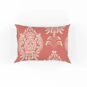 Classical Damask Pattern Element on Australian Coral Pillow Case