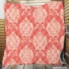 Classical Damask Pattern Element on Australian Coral Quilt Blanket