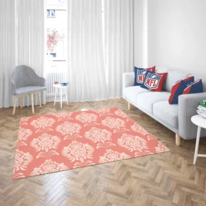 Classical Damask Pattern Element on Australian Coral Rug 2