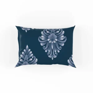 Classical Damask Pattern on Midnight Blue  BG Pillow Case