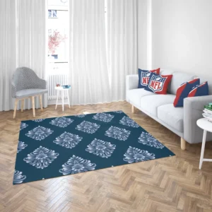Classical Damask Pattern on Midnight Blue  BG Rug 2