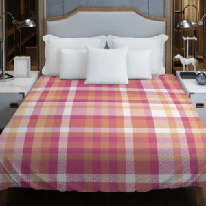 Classical Pink Tartan Scottish Style Duvet Cover