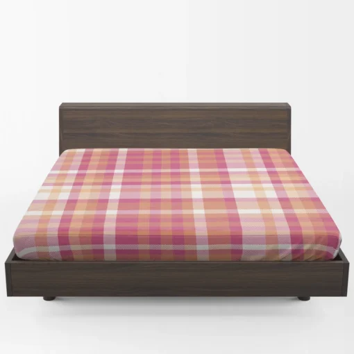 Classical Pink Tartan Scottish Style Fitted Sheet 1