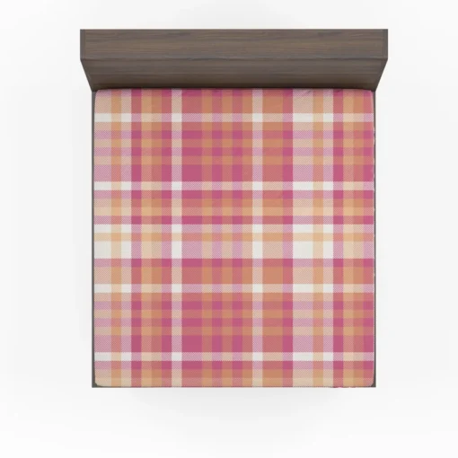 Classical Pink Tartan Scottish Style Fitted Sheet