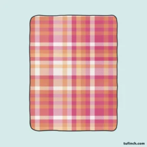 Classical Pink Tartan Scottish Style Fleece Blanket 1