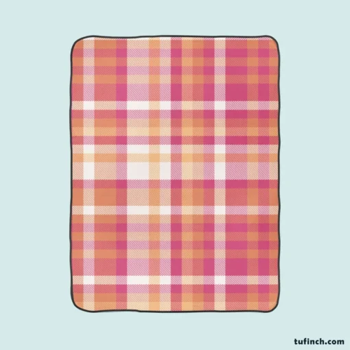 Classical Pink Tartan Scottish Style Fleece Blanket 1