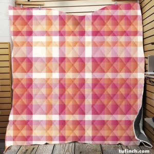 Classical Pink Tartan Scottish Style Quilt Blanket