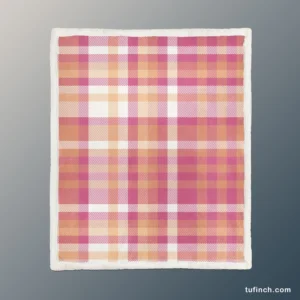 Classical Pink Tartan Scottish Style Sherpa Fleece Blanket 1