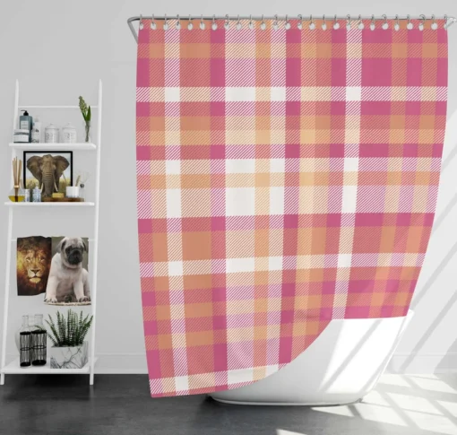 Classical Pink Tartan Scottish Style Shower Curtain