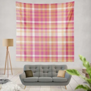 Classical Pink Tartan Scottish Style Wall Tapestry