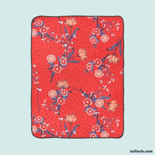 Clove Flower Pattern Fleece Blanket 1