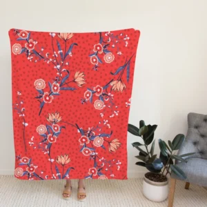 Clove Flower Pattern Fleece Blanket