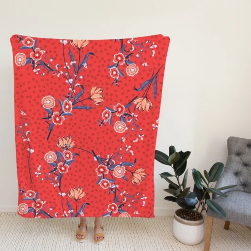 Clove Flower Pattern Fleece Blanket