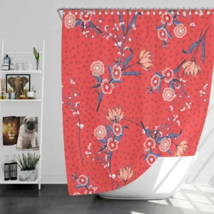 Clove Flower Pattern Shower Curtain